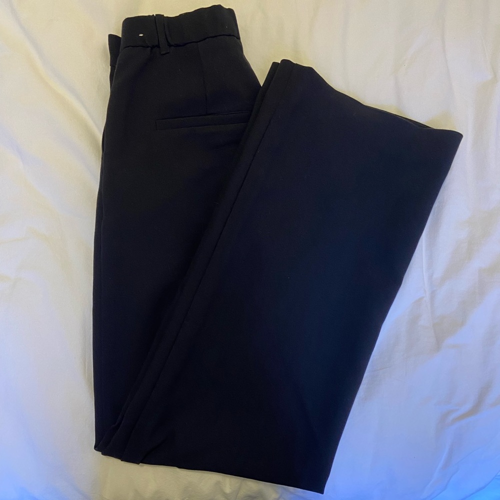 Abercrombie and fitch black high-waisted pleated trousers in LONG